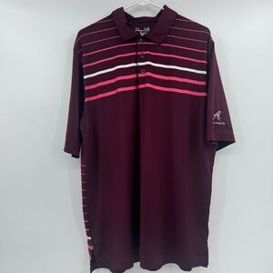 Under Armour Polo Shirt Men Large Maroon Loose Fit Heatgear Performance Golf